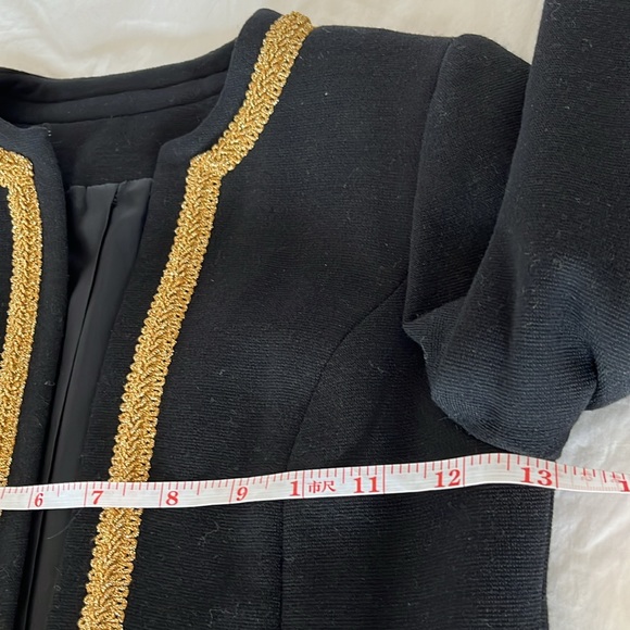 Vintage Evening gown with coat and scarf Black and Gold Lame no label Pure wool - Picture 14 of 14